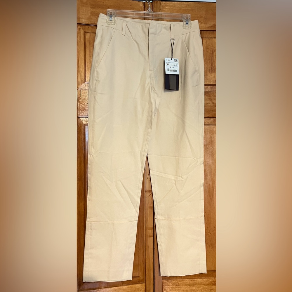Zara Woman Studio- Beige Chino’s with cuffed hemline